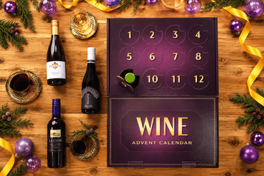 Wine Advent Calendar 2026 with red and white wine bottles