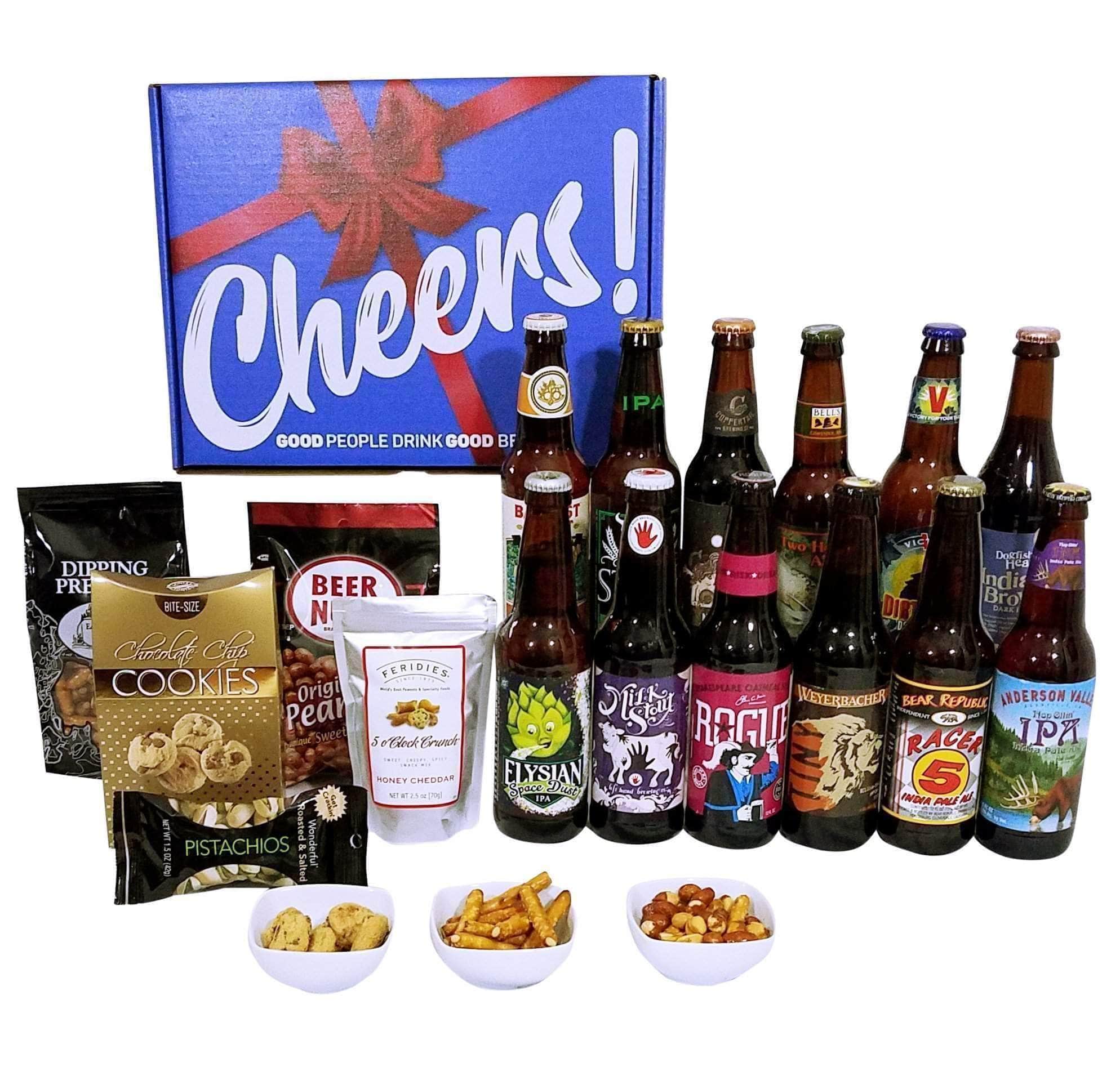 Beer Gift Basket with Snack Boxes