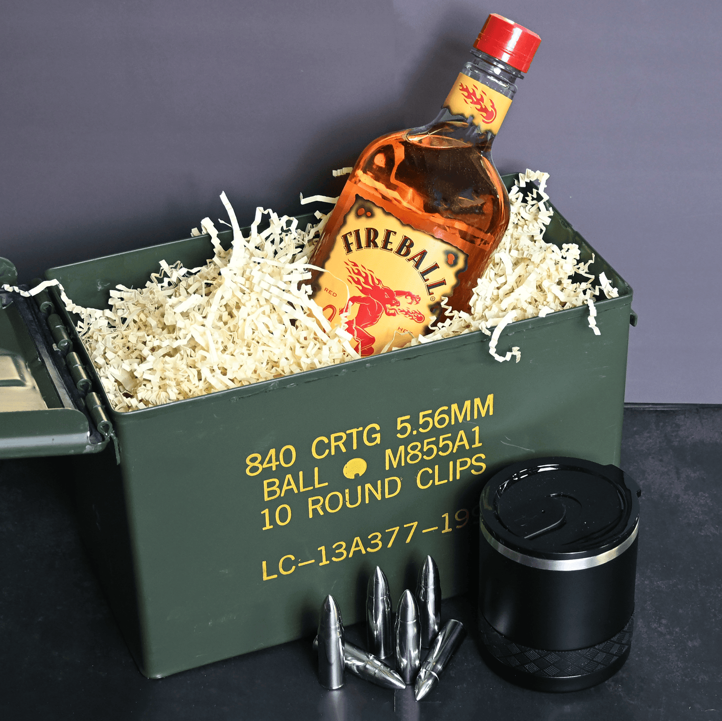 Fireball Cinnamon Whisky Ammo Can Gift Set