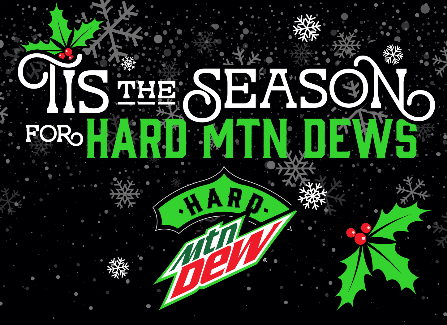 Hard MTN DEW Holiday Can Cards
