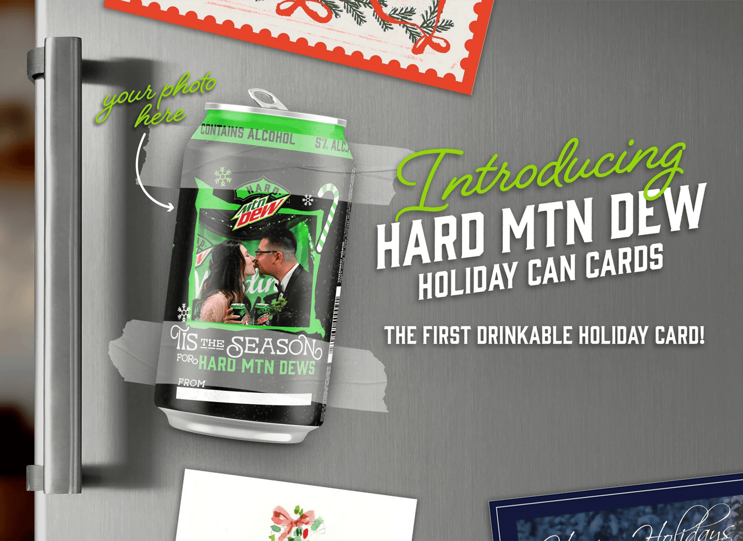 Hard MTN DEW Holiday Can Cards