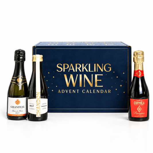 Sparkling Wine Advent Calendar 2026 with three mini sparkling wine bottles