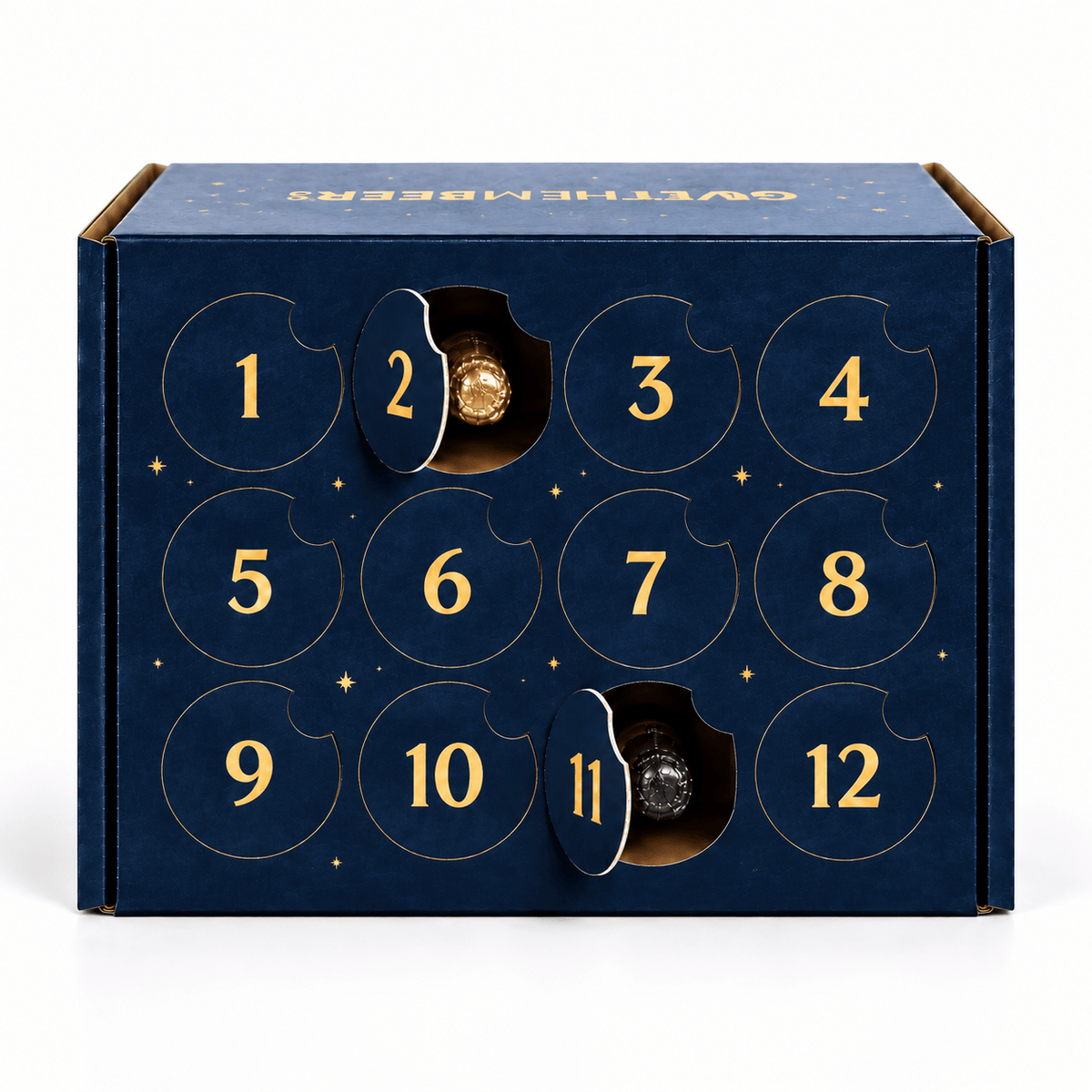 Sparkling Wine Advent Calendar 2026 with numbered doors and mini bottles inside