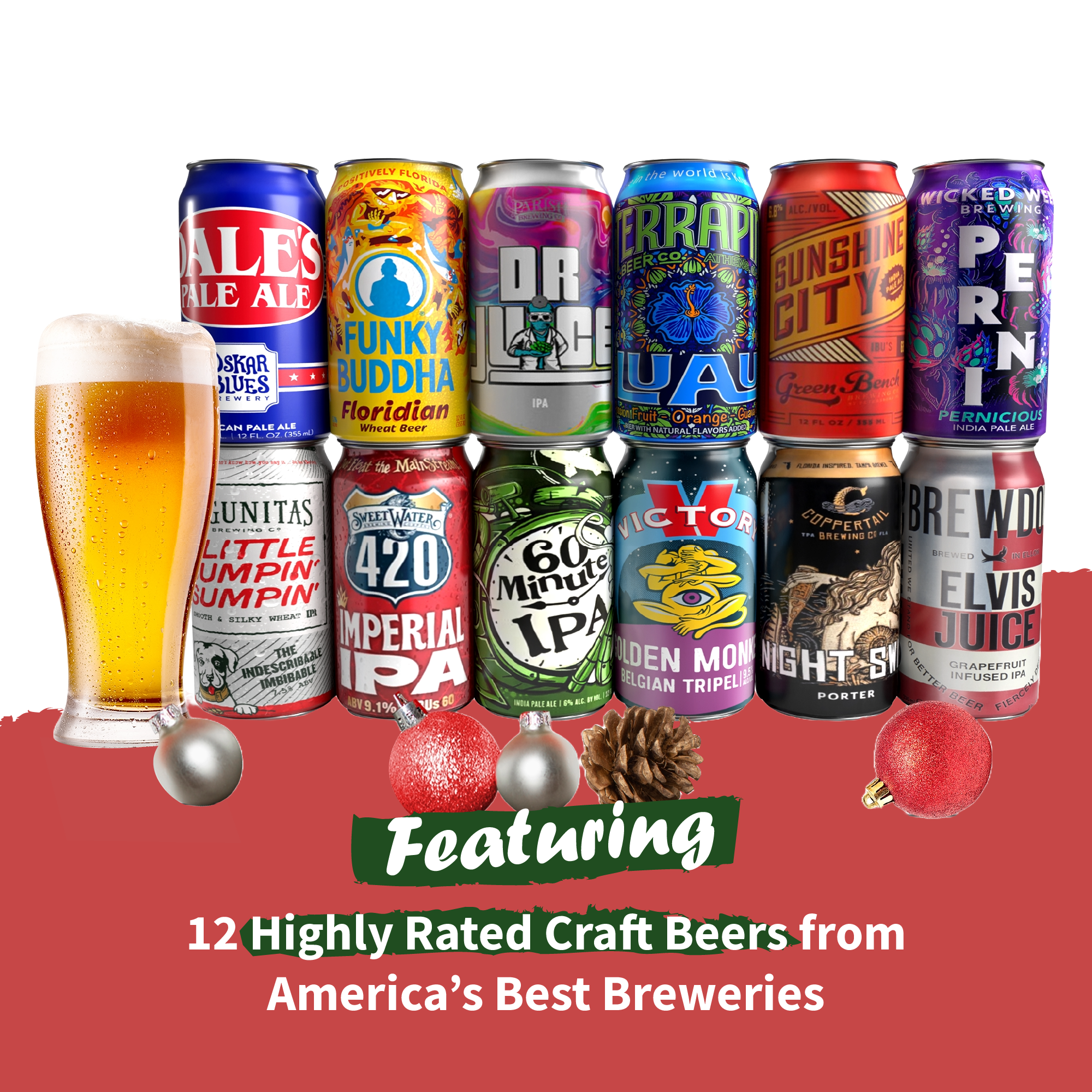 12 Beers of Christmas Craft Beer Gift Basket