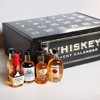 Whiskey Advent Calendar with 50ml bottles. Makers Mark, Four Roses, Buffalo Trace and more. 