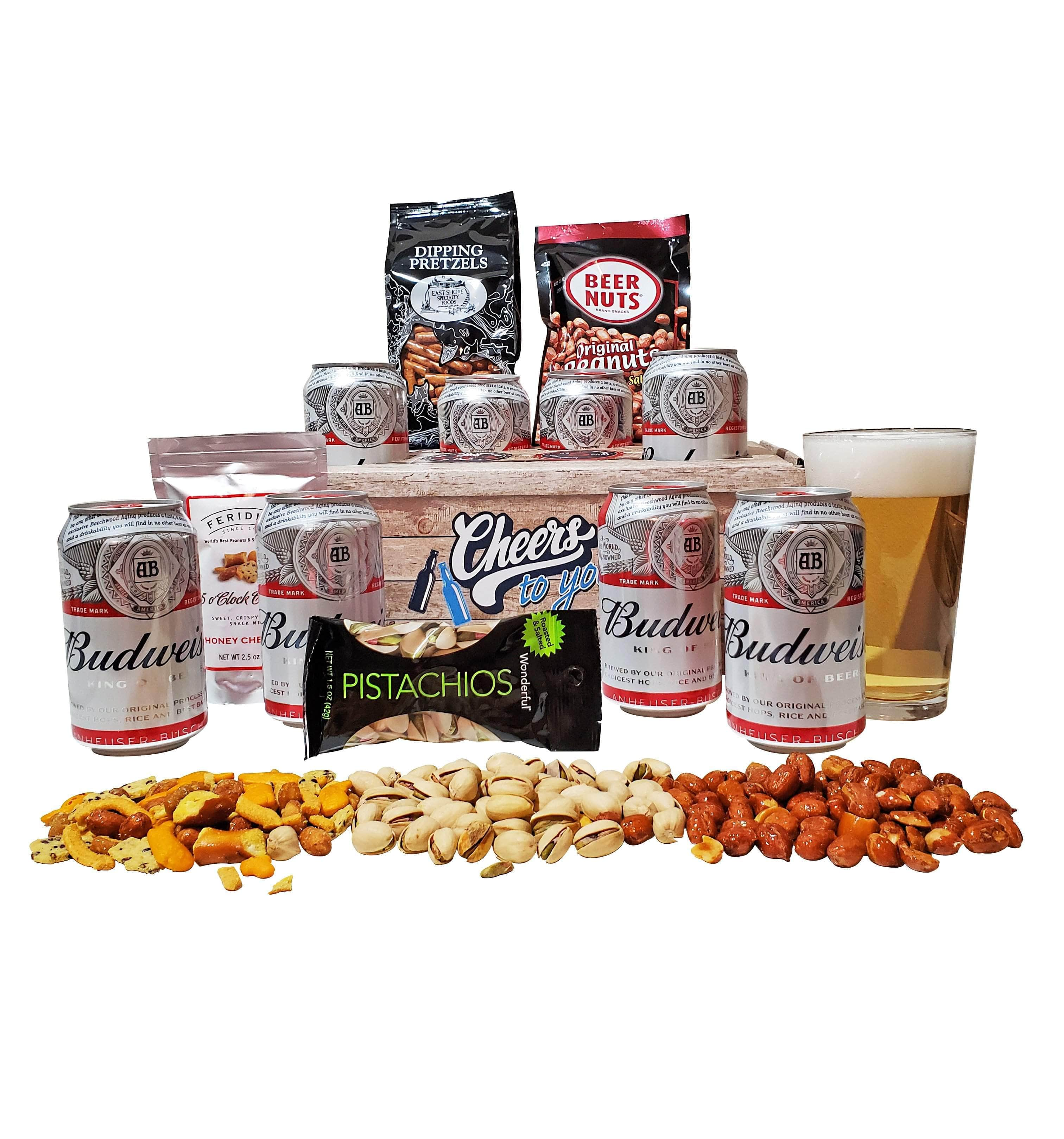 Budweiser Beer and Snack Gift Basket